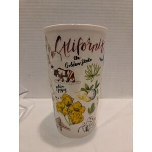 Starbucks Tumbler California Ceramic Travel Mug 10 oz The Golden State Lid